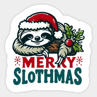 Funny Merry Slothmas Christmas Pajama for Sloth Lovers Sticker